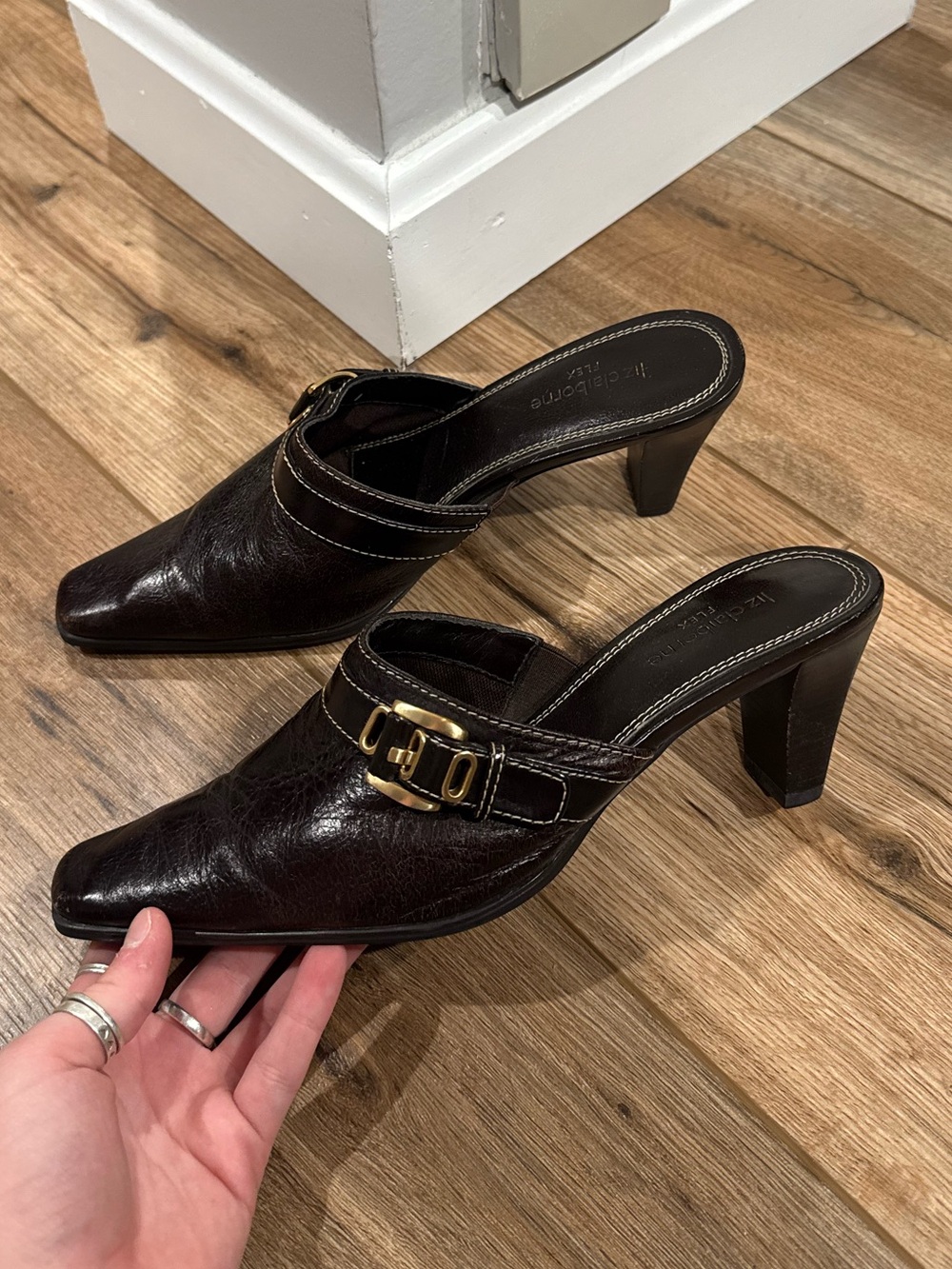 LIZ CLAIBORNE Vintage Y2k Chic Chocolate Brown Heels | Size 7.5